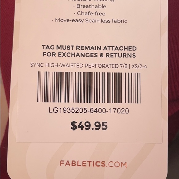 Fabletics Sync High-waisted Perforated 7/8 XS/4 - Picture 9 of 9